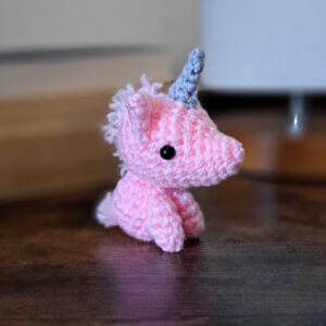 Pink unicorn ornament